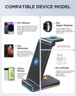 Joyroom JR-WQN01 3-in-1 Foldable Wireless Charging Station - Image 3