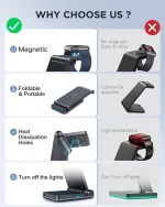 Joyroom JR-WQN01 3-in-1 Foldable Wireless Charging Station - Image 8