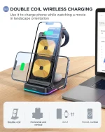 Joyroom JR-WQN01 3-in-1 Foldable Wireless Charging Station - Image 7